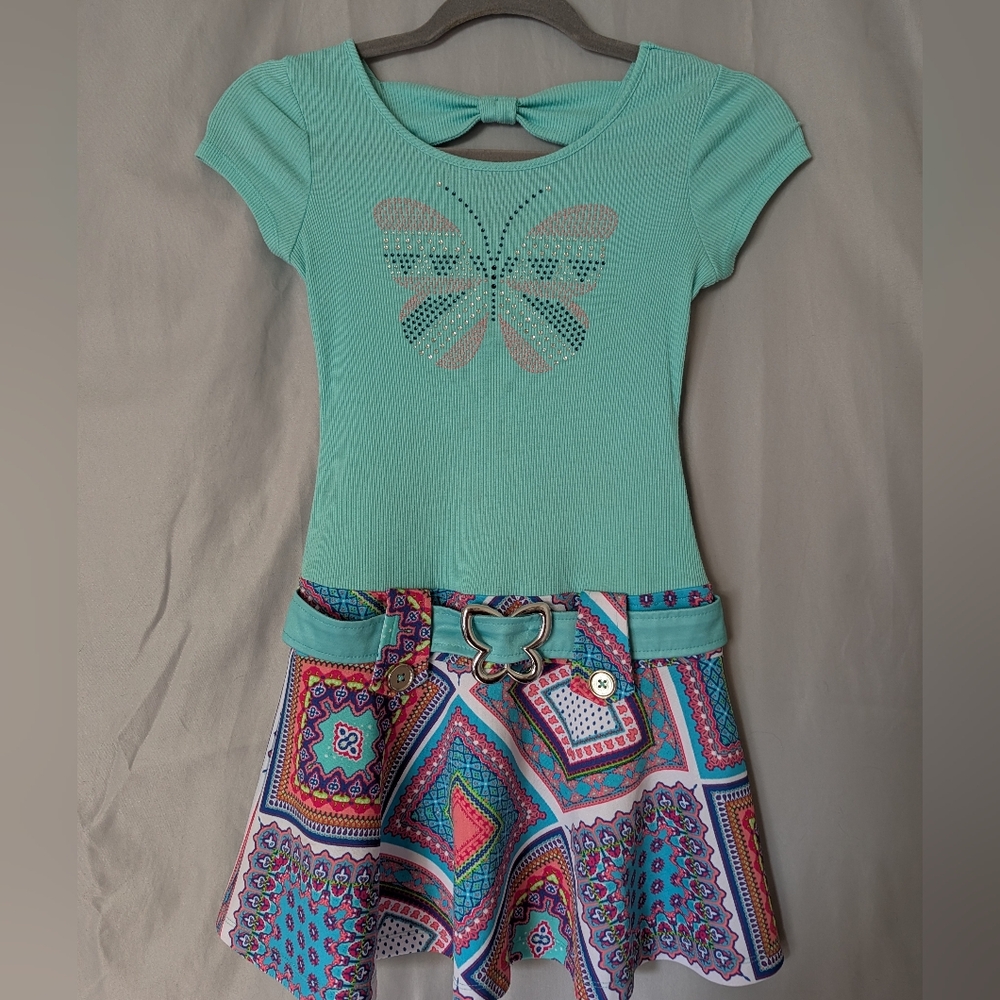Lilt Girls Butterfly Bow-Back Dress Size 10